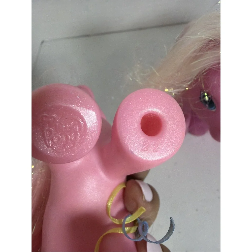 My Little Pony G3 Figure Lot ©2004 Hasbro Pink & Purple Ponies Tinsel Hair‎
